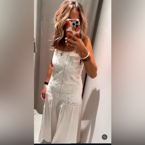 Zara Dresses & Skirts - Zara White Lace Midi Dress